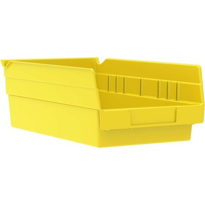 Akro-Mils 30130 Plastic Shelf Bin Nestable - 6-5/8''W x 11-5/8''D x 4''H Yellow Lot