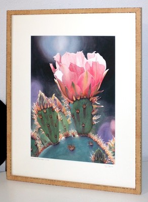 Cactus Flower Print Steve Stento Arizona Custom Frame 18x20
