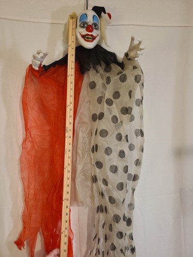 New Scary Red & White Polka Dot Clown Hanging Halloween Decor 48" - Picture 4 of 6