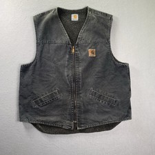 Vintage Carhartt Sherpa-Lined Vest Mens XL Petrol Grey V13 PTL