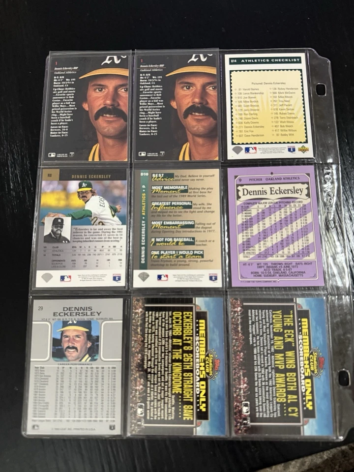 Lote de 89 cartas de Dennis Eckersley A’s Red Sox Cubs Topps Fleer Donruss cubierta superior patio Foto 4 de 4