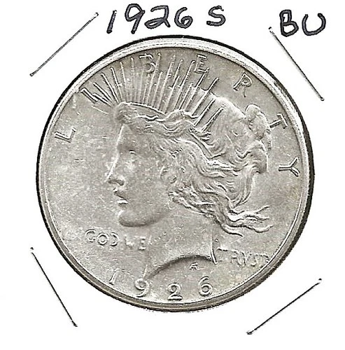 1926 "S" PEACE SILVER DOLLAR***BU***