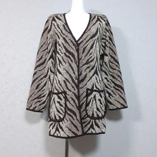 USED CHRISTIAN DIOR KNIT JACKET AND CARDIGAN IN ZEBRA PRINT GOOD