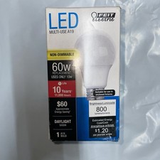 Feit Electric 5000K Daylight LED A19 Light Bulb 10W Energy Saving 800 Lumens