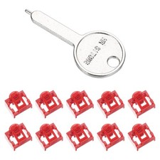 10pcs Port Blocker Locking RJ45 Port/Dust PC Blocker with Coded Key,Red