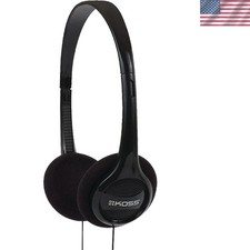 Affordable Lightweight Black Headphones - Ideal for All Ages with Dynamic Sound