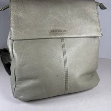 American Leather Company Women’s Backpack Sz M Sage  Green Genuine Leather 8x10