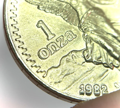 New Listing1982 Mo Mexico DDR Double Die Reverse Libertad 1 oz 9999 Fine Coin Golden Toning