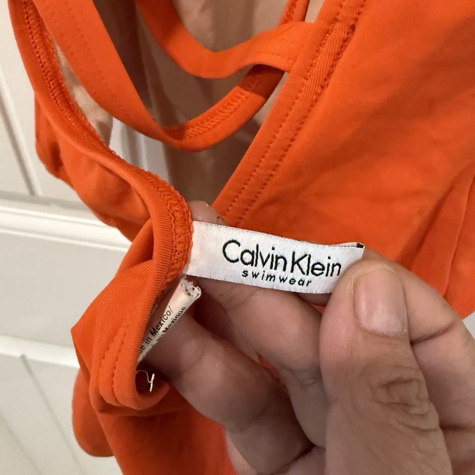Traje de baño de una pieza para mujer Calvin Klein talla 10 - naranja brillante Foto 3 de 4