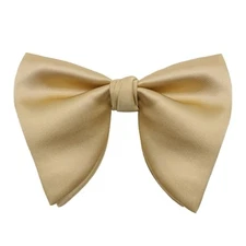 Oversized Bow Ties for Men, Pre Tied Clip on Men's Black Bowtie for Gold