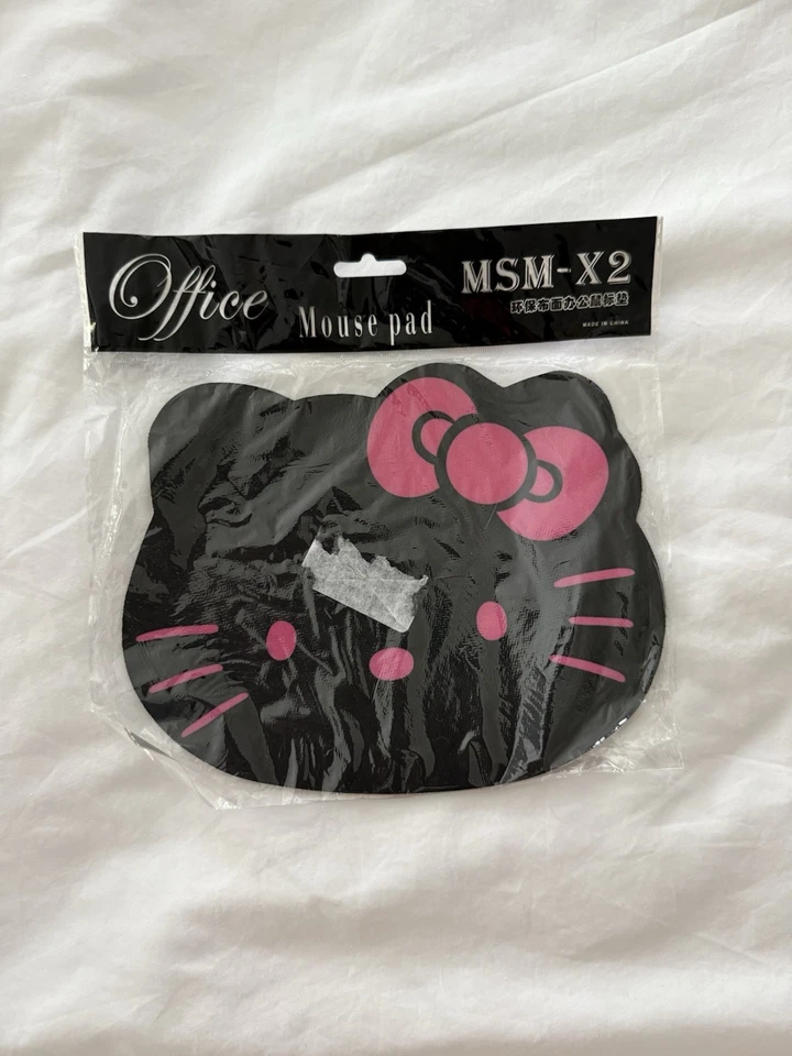 Hello Kitty Black With Pink Bow Mouse Pad For Computer Laptop Office Desk Decor - Image 2 of 3
