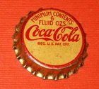VINTAGE 1927-1934 COCA-COLA COLA Soda Pop NOS Uncrimped Cork Lined Bottle Cap