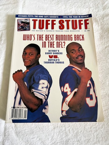 Vintage 1993 Tuff Stuff Magazine Barry Sanders vs Thurman Thomas