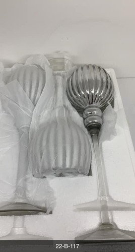 QVC Set of 3 Gold Illuminated Ribbed Goblets by Valerie - Picture 3 of 4