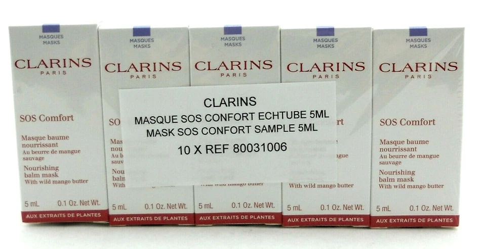 Clarins SOS Comfort Nourishing Balm Mask Travel Size 5 ml./ 0.1 oz. LOT of 10
