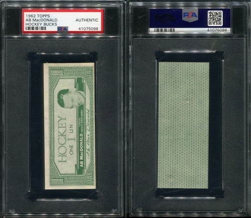 AB MacDonald 1962 Topps Hockey Bucks card