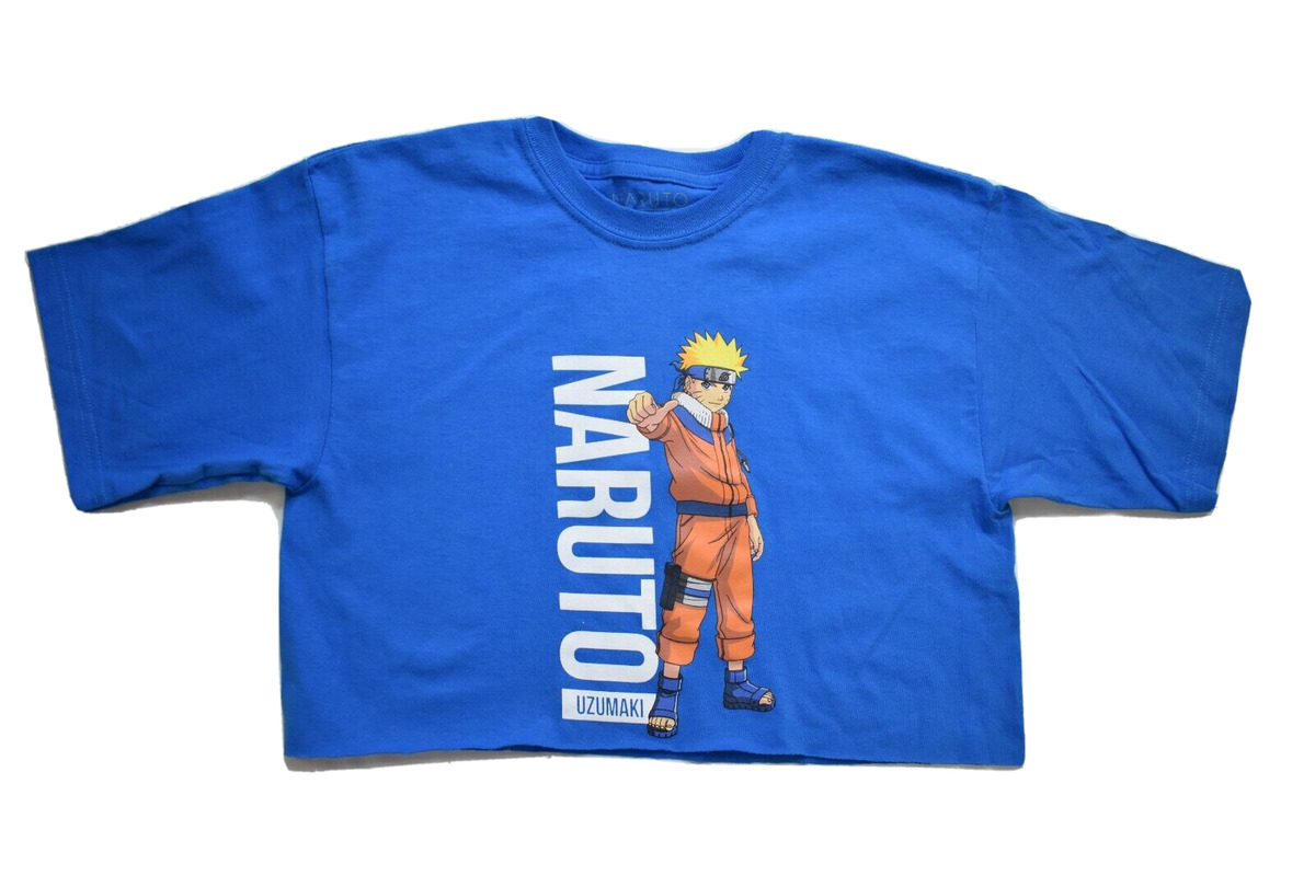 Naruto Youth Girls Naruto Uzumaki Blue Crop Top Shirt New XS-XL