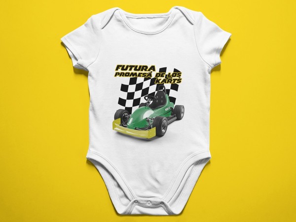 Body bebé Futura promesa de los Karts. 100% algodón. Envío gratis. Coches