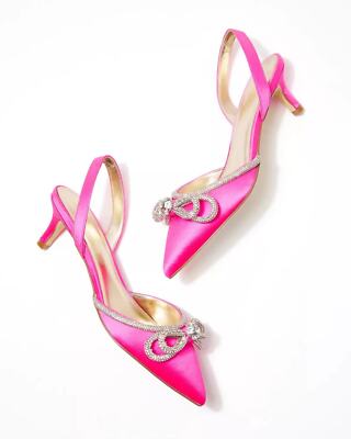 Lilly Pulitzer Ryley Slingback Pump Cerise Pink Size 6/6.5