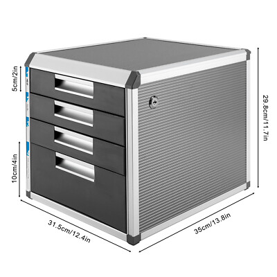 Locking Drawer Cabinet Desk Organizer - Home Office Desktop File Storage Box 