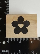 Flower Mounted Rubber Stamp H DENAMI DESIGN Heart in Flower