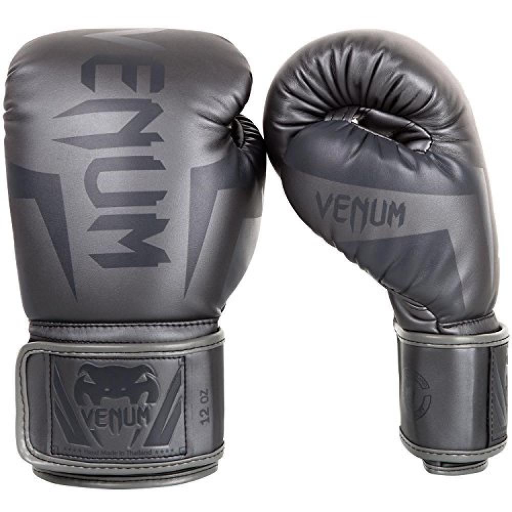 (TG. 16 Oz) Venum Elite Guanti da Boxe, Unisex - Adulto, Grigio, 16 oz - NUOVO