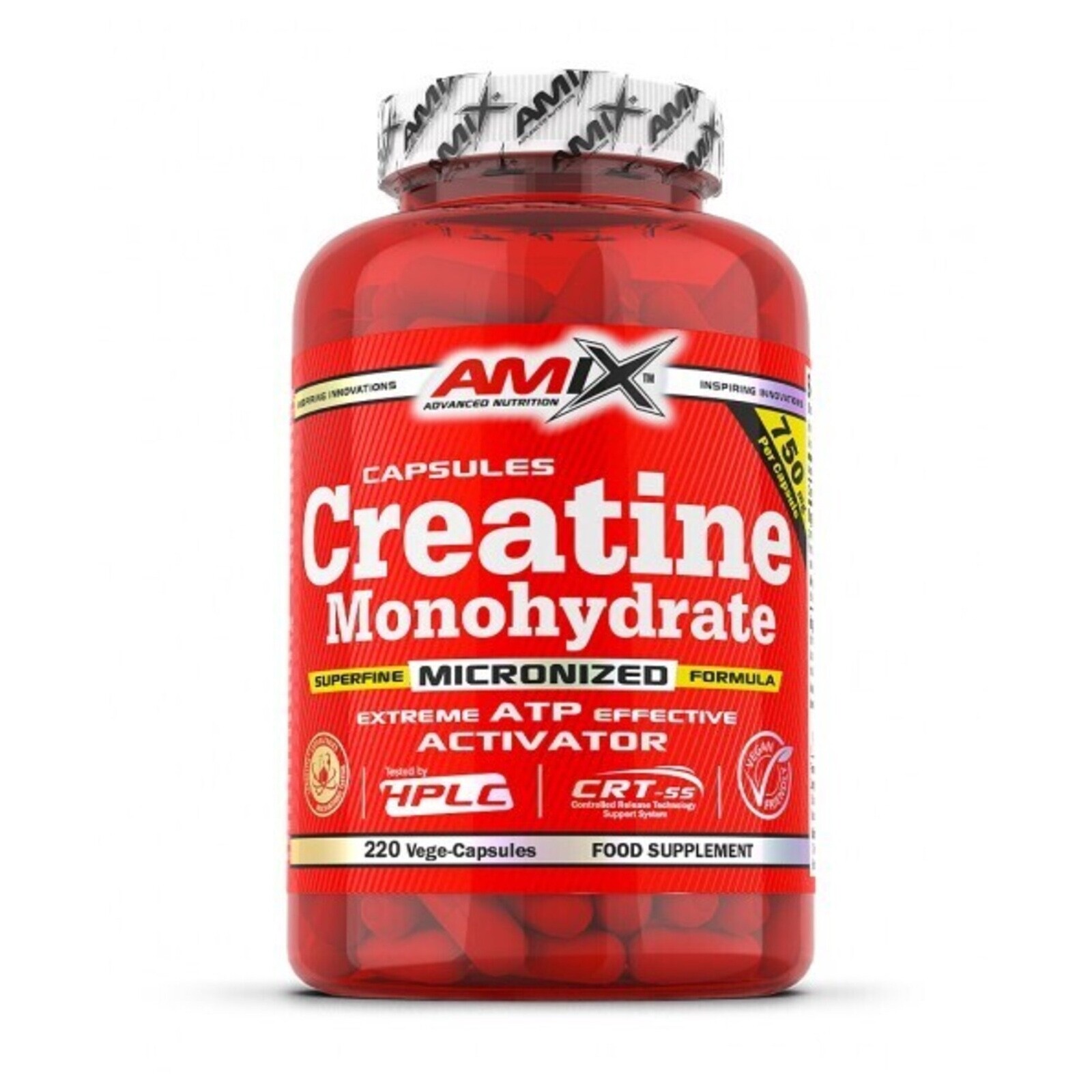 AMIX CREATINE MONOHYDRATE 750MG CAPSULES MICRONIZED 220 VEGE-CAPSULES
