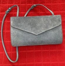 VINTAGE 1970s BLUE SUEDE CLUTCH/SHOULDER BAG