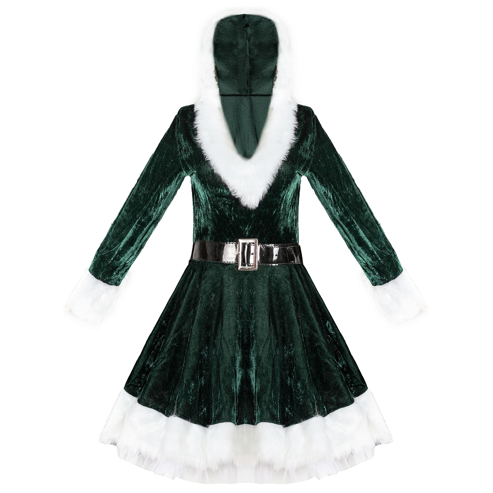 Mrs Miss Santa Claus Costume Outfit Ladies Womens Christmas Dress with Socks image 8