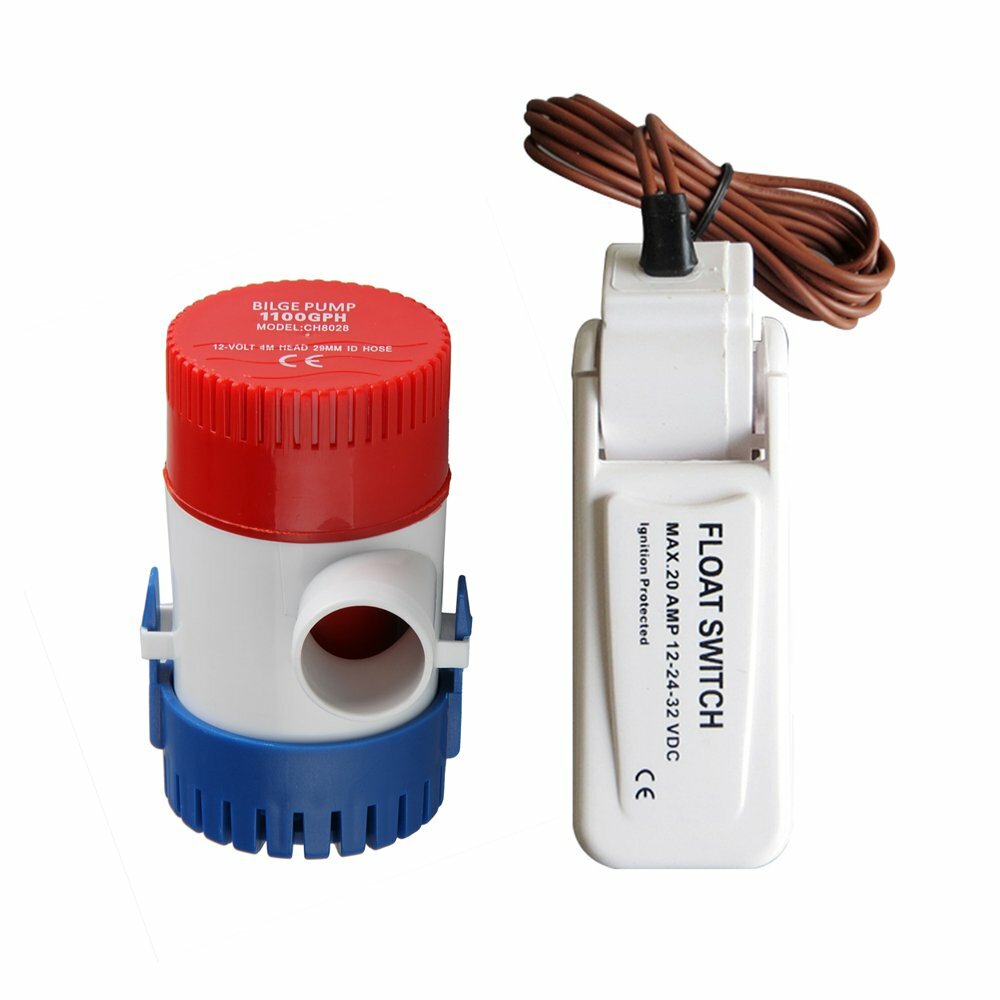 1100GPH Marine Submersible Bilge Water Pump w/ Float Switch For Boat Yacht NEW