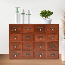 Cajonera de escritorio pequeña de madera gabinete de almacenamiento mini baratija joyero hogar
