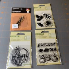 Studio 112 Clear Stamps Crafts Scrapbooking Halloween Fall Spooky Leaves Pumpkin