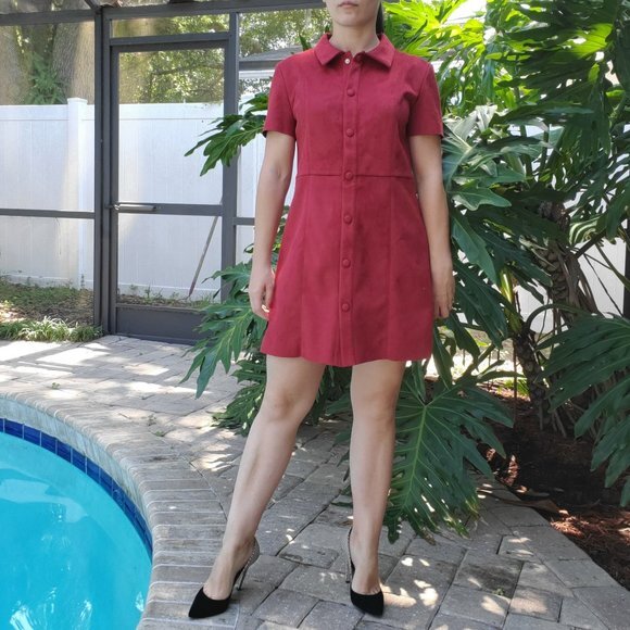 red suede mini dress I Knew You Suede Mini Dress - Maroon, Large | Hazel and Olive