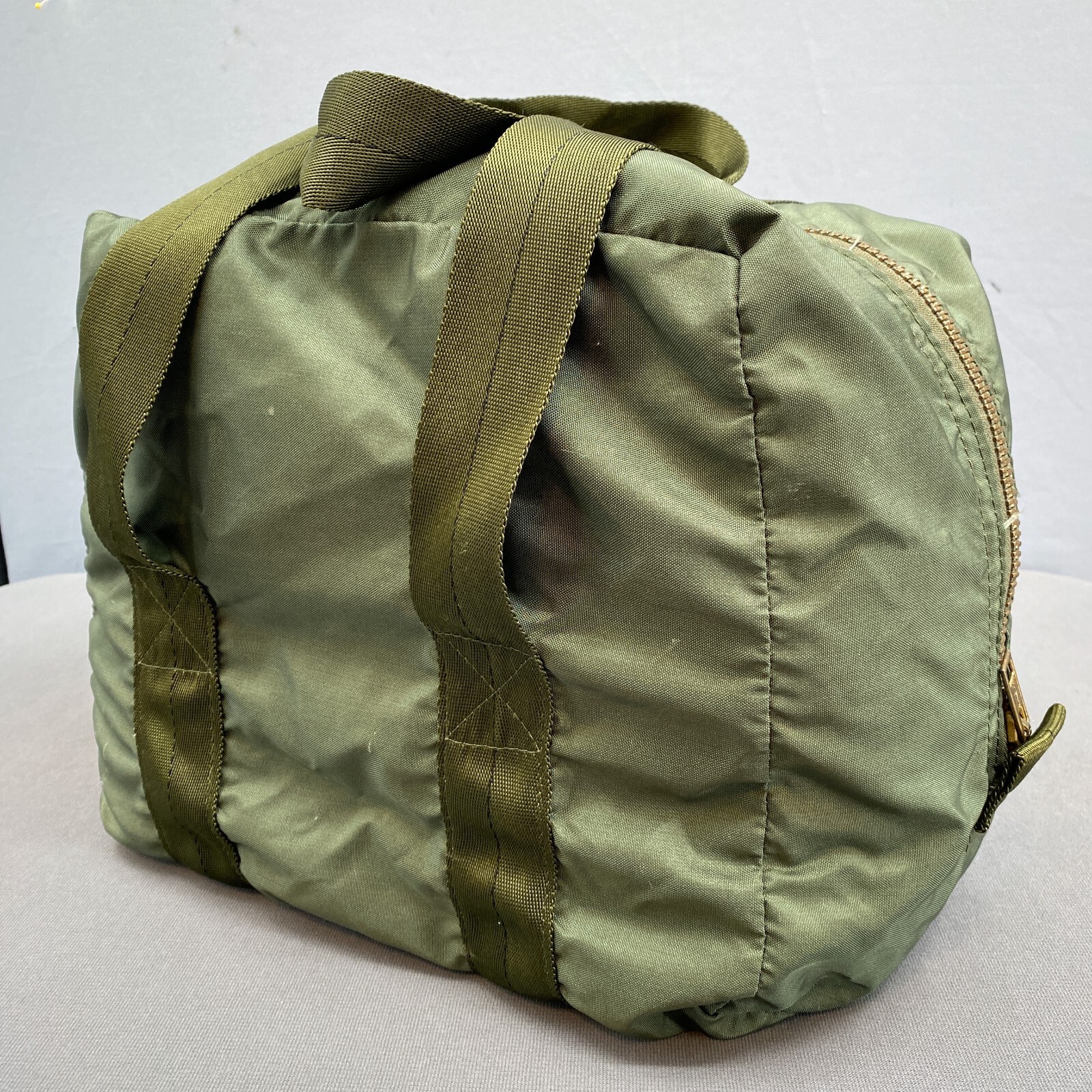 VTG US Military Flight Bag Duffle Army Green Double H… Gem