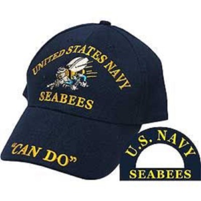 Seabees U.S. Navy USN Sea Bees ''Can Do'' Blue Embroidered Cap Hat