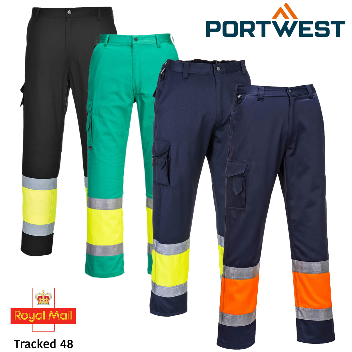 Portwest Hi-Vis Lightweight Two Tone Class Service Trousers Work