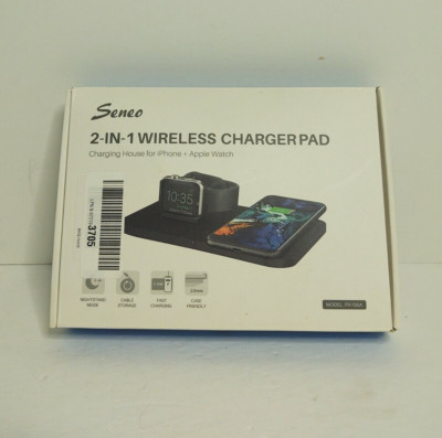 Seneo 2 in 1 Dual Wireless Charging Pad with iWatch Stand 7.5W Fast Charger