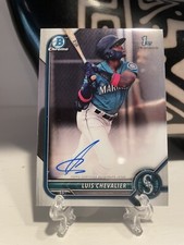 LUIS CHEVALIER 2022 BOWMAN 1st CHROME AUTO #CPA-LC MARINERS REDS