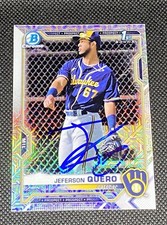 Jeferson Quero 2021 1st Bowman Chrome Mega Box Mojo Refractor RC IP Auto Signed