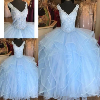 v neck quinceanera dresses