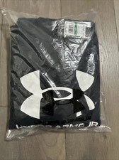 Under Armour Men's Rival Fleece Sportstyle Hoodie Shirt Black White Large L New