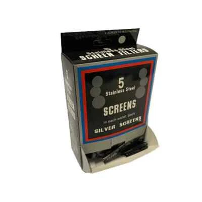 DUFT Metal Pipe 20mm Pipe Screens Silver Smoking Tobacco Gauzes Premium Steel Filter