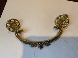 Victorian VTG Brass Reproduction Hardware Drawer Pull HANDLE