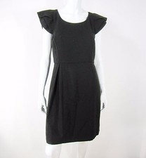 J CREW SHORT CAP SLEEVE SHEATH DRESS SIZE 4 SOLID BLACK SCOOP NECKLINE 