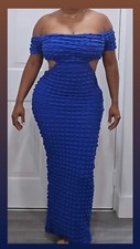 Bubble Maxi Dress - Blue- XS (NEW)