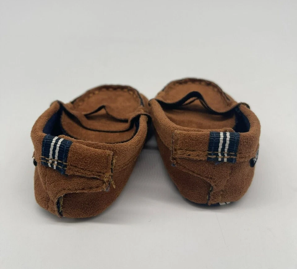 Bebé/Infante Náutica Cuero Zapatos Mocasines Talla 1 Sin Cordones Ajustable Espalda Nuevos sin Etiquetas Foto 4 de 4