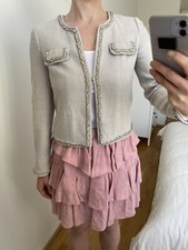 Rebecca Taylor Light Grey Jacket Us2 Uk6-8