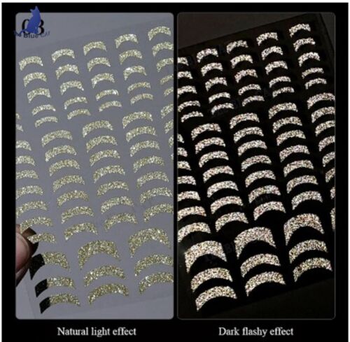 3D Nail Sticker Reflective Glitter Wave French Tips Nail Decals DIY Nail Art - Picture 2 of 3