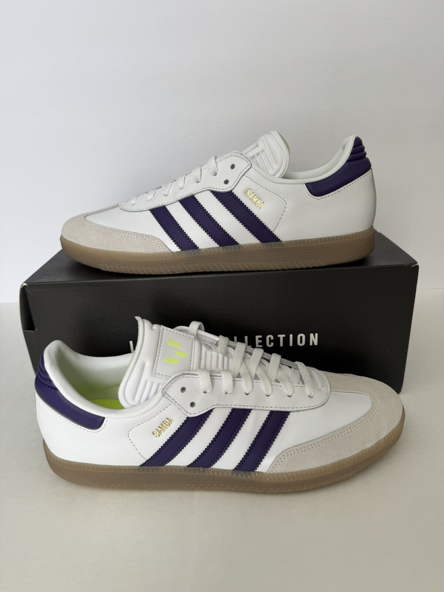 11.5M Adidas Samba X Messi Indoor Soccer Shoes White Purple Gum