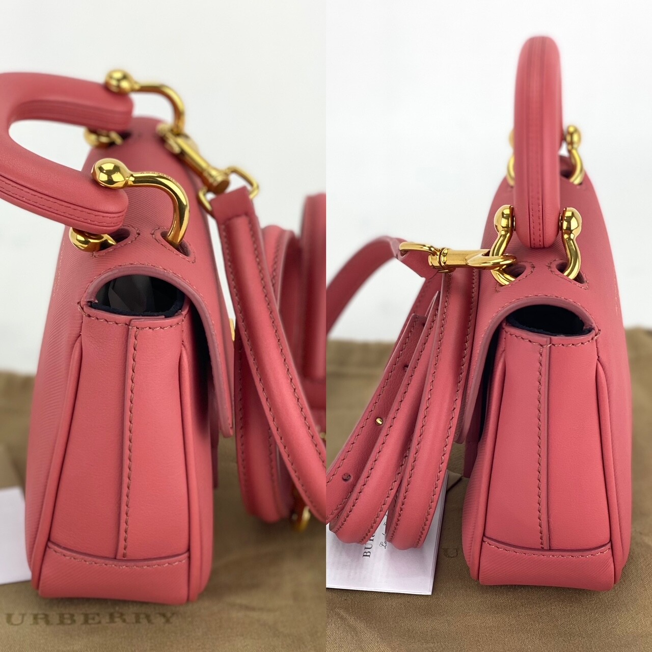 BURBERRY Trench Calfskin Mini DK88 Top Handle Bag Light Pink 1295854